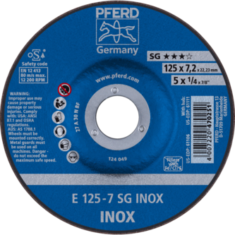 PFERD Schruppscheiben E 125-7 SG INOX