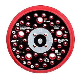 3M Xtract Hookit Stützteller, 89410, 125mm, hart, rot, 10 Stück/Karton