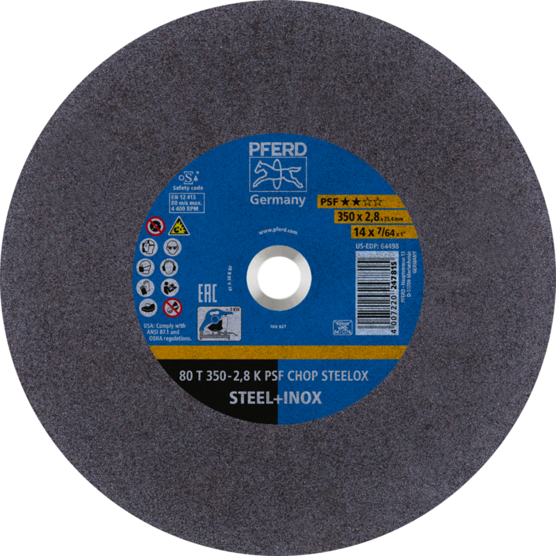 PFERD CHOPSAW stat. Trennscheiben 80 T 350-2,8 K PSF CHOP STEELOX/25,4 (5)
