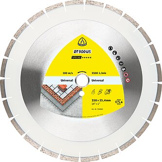 Klingspor - DT 900 US Diamanttrennscheibe, 350 x 3 x 30 mm 24 Segmente 40 x 3 x 10 mm, Engverzahnt