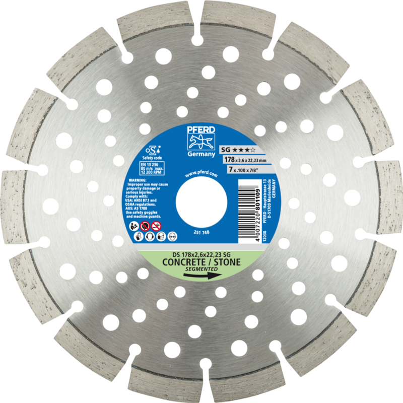 PFERD Diamantwerkzeuge für die Bauindustrie DS 178 x 2,6 x 22,23 SG