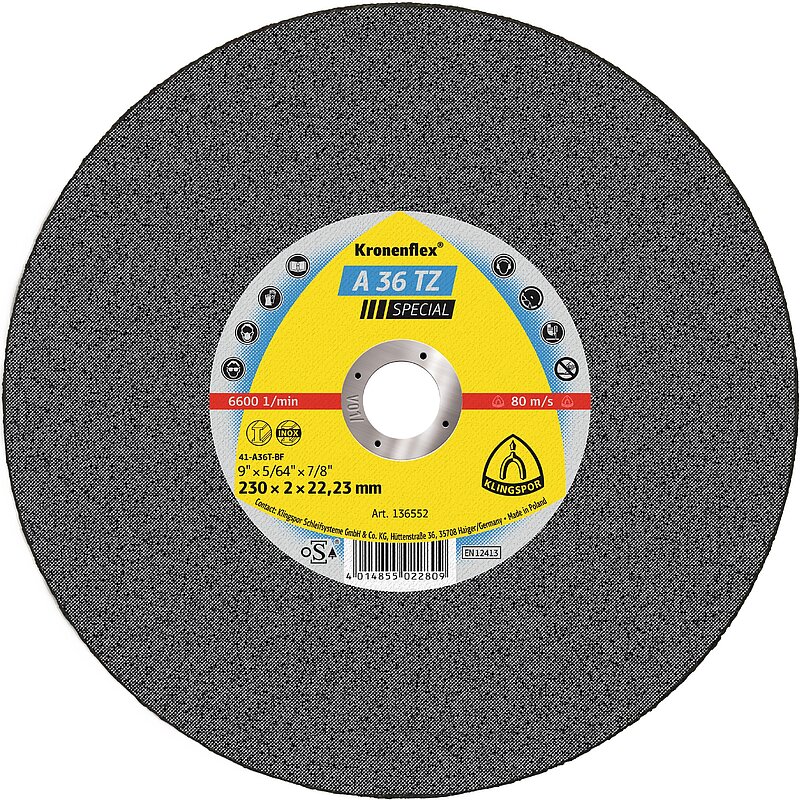 Klingspor - A 36 TZ Trennscheibe, 230 x 2 x 22,23 mm gerade