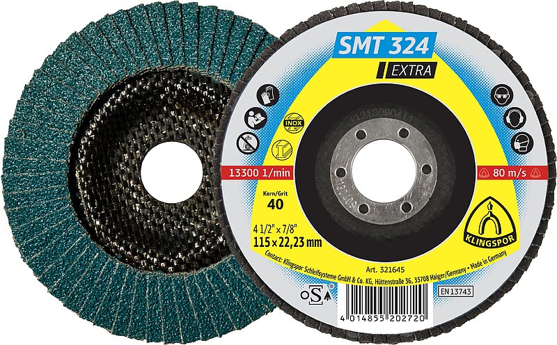 Klingspor - SMT 324 Schleifmopteller, 115 x 22,23 mm Korn 40 gerade