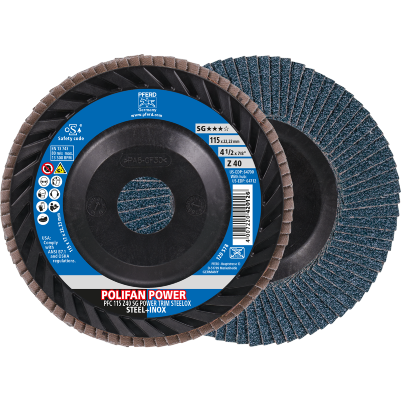 PFERD POLIFAN-Fächerscheiben PFC 115 Z 40 SG POWER TRIM STEELOX