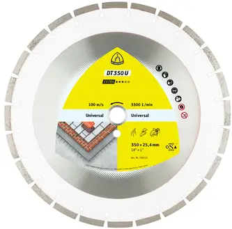 Klingspor - DT 350 U Diamanttrennscheibe, 400 x 3,6 x 25,4 mm 28 Segmente 40 x 3,6 x 10 mm, Standardverzahnung