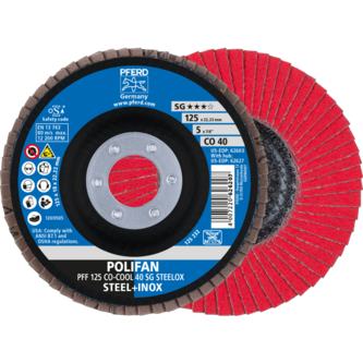 PFERD POLIFAN-Fächerscheiben PFF 125 CO-COOL 40 SG STEELOX