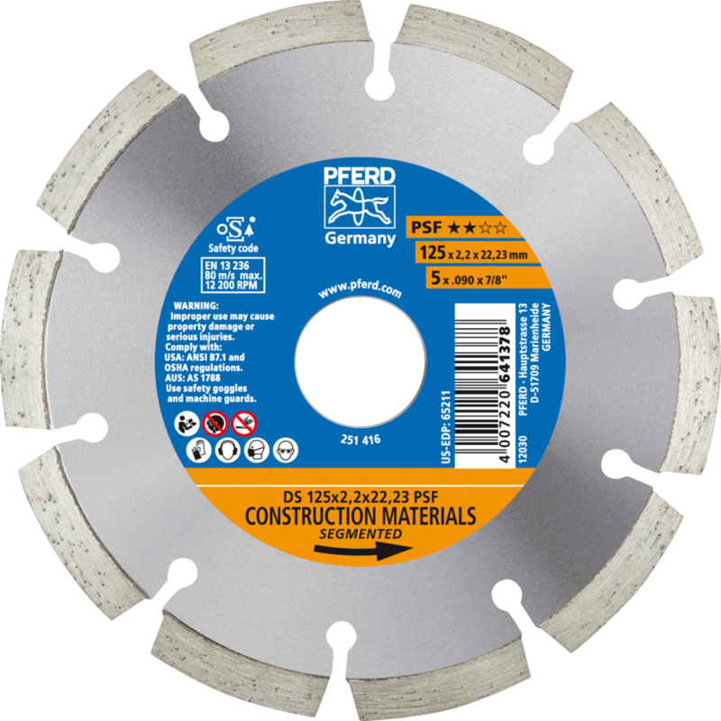 PFERD Diamantwerkzeuge für die Bauindustrie DS 125 x 2,2 x 22,23 PSF
