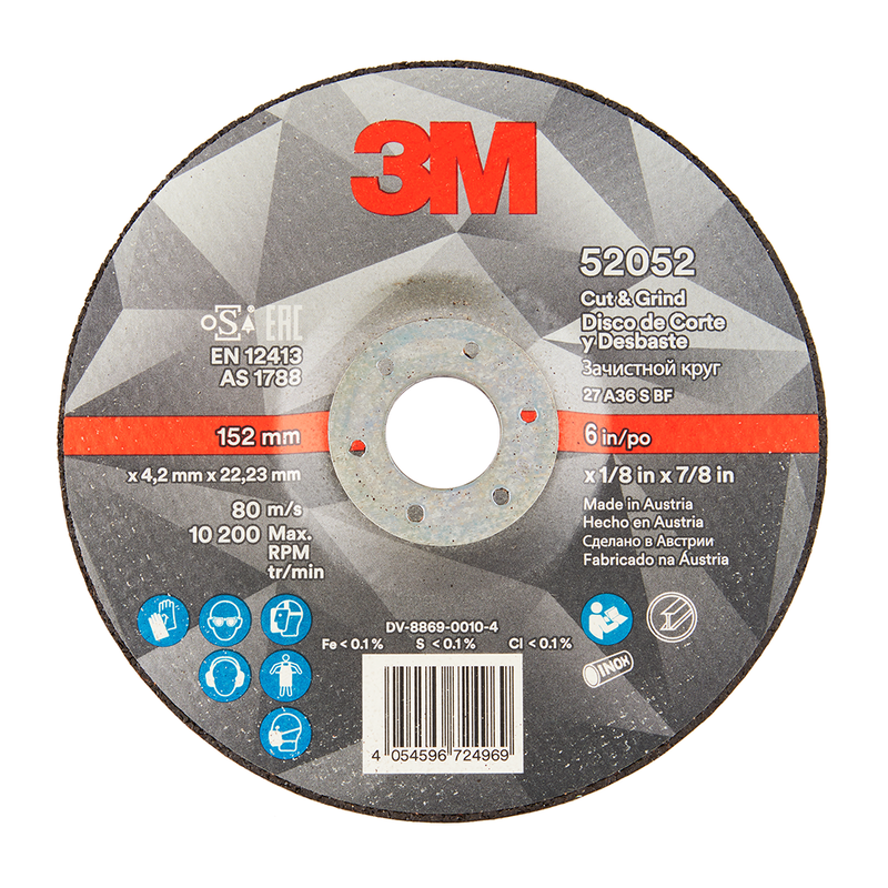 3M Cut and Grind Schruppscheibe, T27, 150mm x 4,2mm x 22 mm, 36+