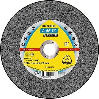 Klingspor - A 46 TZ Trennscheibe, 180 x 1,6 x 22,23 mm gerade