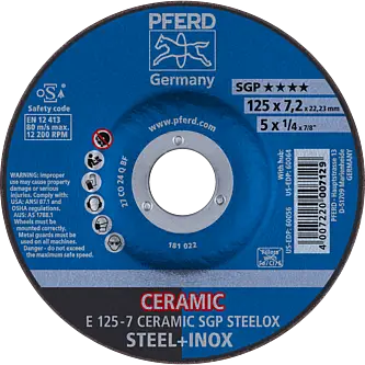 PFERD Schruppscheiben E 125-7 CERAMIC SGP STEELOX