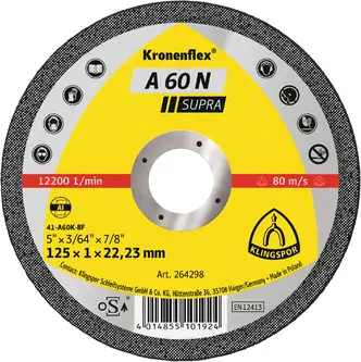 Klingspor - A 60 N Trennscheibe, 125 x 1 x 22,23 mm gerade