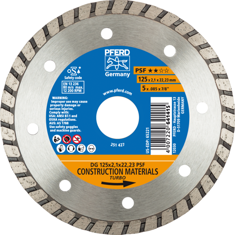 PFERD Diamantwerkzeuge für die Bauindustrie DG 125 x 2,1 x 22,23 PSF