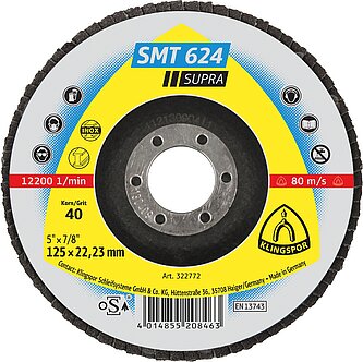 Klingspor - SMT 624 Schleifmopteller, 125 x 22,23 mm Korn 40 gewölbt