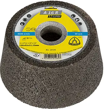 Klingspor - A 16 R Supra Schleiftopf, 110 x 55 x 22,23 mm gekröpft