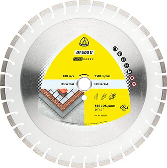 Klingspor - DT 600 U Diamanttrennscheibe, 500 x 3,6 x 30 mm 54 Segmente 24 x 3,6 x 10 mm, Kurzverzahnung