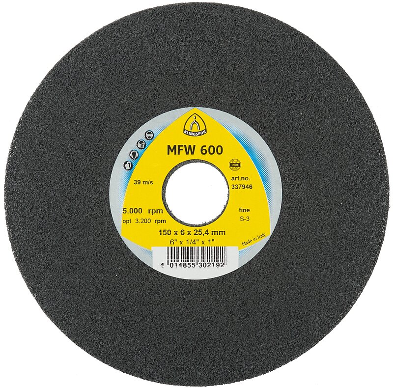 Klingspor - MFW 600 UNITIZED WHEEL Kompaktscheibe, 150 x 6 x 25,4 mm Fine Siliziumkarbid