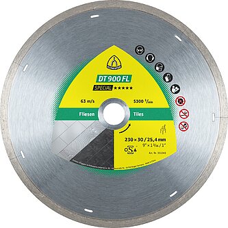 Klingspor - DT 900 FL Diamanttrennscheibe, 180 x 1,6 x 22,23 mm 1,6 x 7 mm, geschl. Rand m. Laserschlitzen