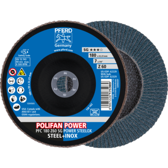 PFERD POLIFAN-Fächerscheiben PFC 180 Z 60 SG POWER STEELOX