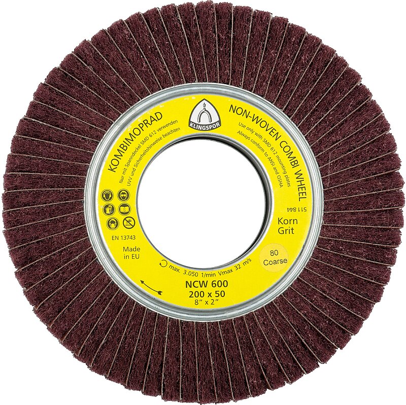 Klingspor - NCW 600 Vliesmopräder Kombination, 200 x 50 x 68,2 mm Korn 100 Medium