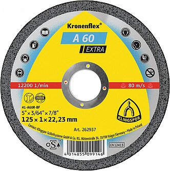 Klingspor - A 60 Extra Trennscheibe, 125 x 1 x 22,23 mm gerade