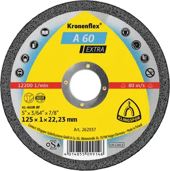 Klingspor - A 60 Extra Trennscheibe, 125 x 1 x 22,23 mm gerade