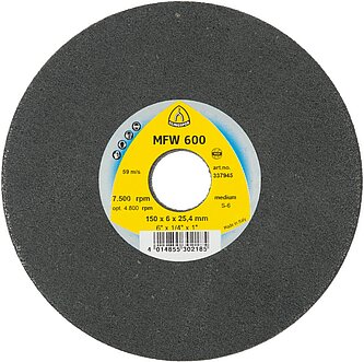 Klingspor - MFW 600 UNITIZED WHEEL Kompaktscheibe, 150 x 3 x 25,4 mm Medium Siliziumkarbid