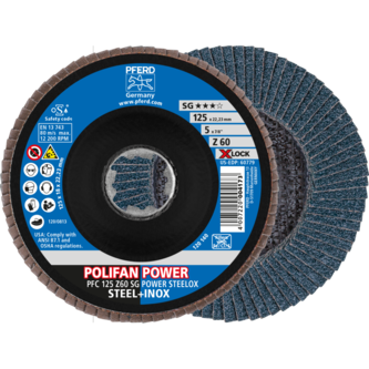 PFERD POLIFAN-Fächerscheiben PFC 125 Z 60 SG POWER STEELOX/X-LOCK
