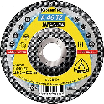 Klingspor - A 46 TZ Trennscheibe, 125 x 1,6 x 22,23 mm gekröpft
