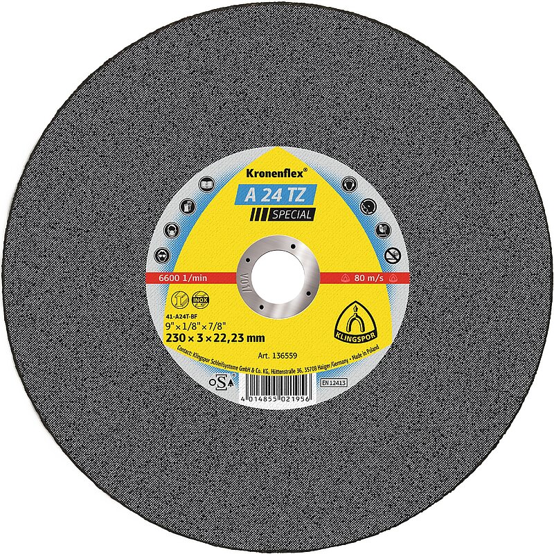 Klingspor - A 24 TZ Trennscheibe, 230 x 3 x 22,23 mm gerade