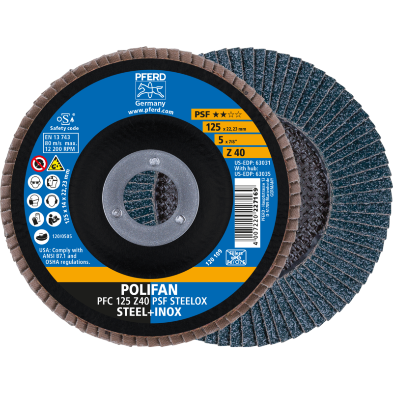 PFERD POLIFAN-Fächerscheiben PFC 125 Z40 PSF STEELOX (5)