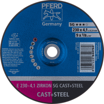 PFERD Schruppscheiben E 230-4,1 ZIRKON SG CAST+STEEL