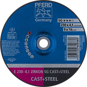 PFERD Schruppscheiben E 230-4,1 ZIRKON SG CAST+STEEL