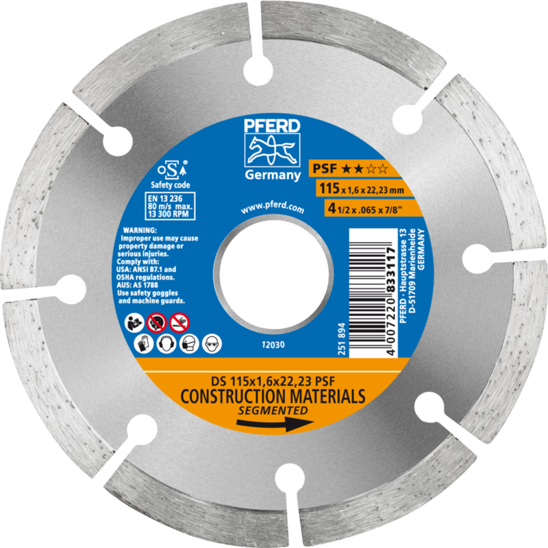 PFERD Diamantwerkzeuge für die Bauindustrie DS 115 x 1,6 x 22,23 PSF