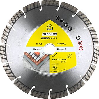 Klingspor - DT 650 UD Diamanttrennscheibe, 230 x 2,6 x 22,23 mm 15 Segmente 42 x 2,6 x 12 mm, Standard Turbo
