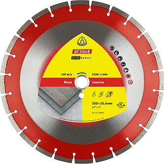 Klingspor - DT 350 B Diamanttrennscheibe, 350 x 3 x 20 mm 24 Segmente 40 x 3 x 10 mm, Standardverzahnung