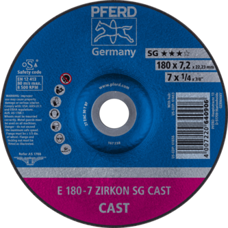 PFERD Schruppscheiben E 180-7 ZIRKON SG CAST