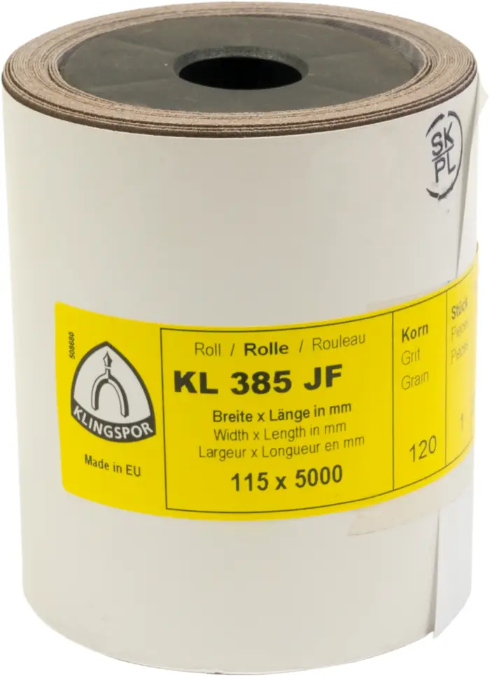 Klingspor - KL 385 JF Schleifrolle, 115 x 5000 mm Korn 60