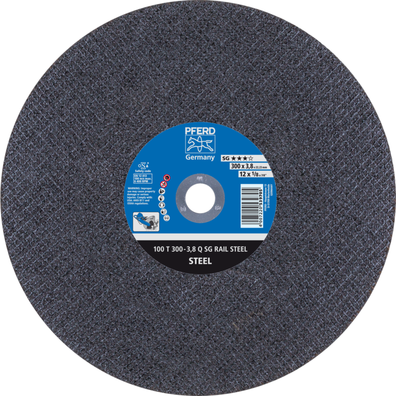 PFERD RAIL SG stat. Trennscheiben 100 T 300-3,8 Q SG RAIL STEEL/22,23