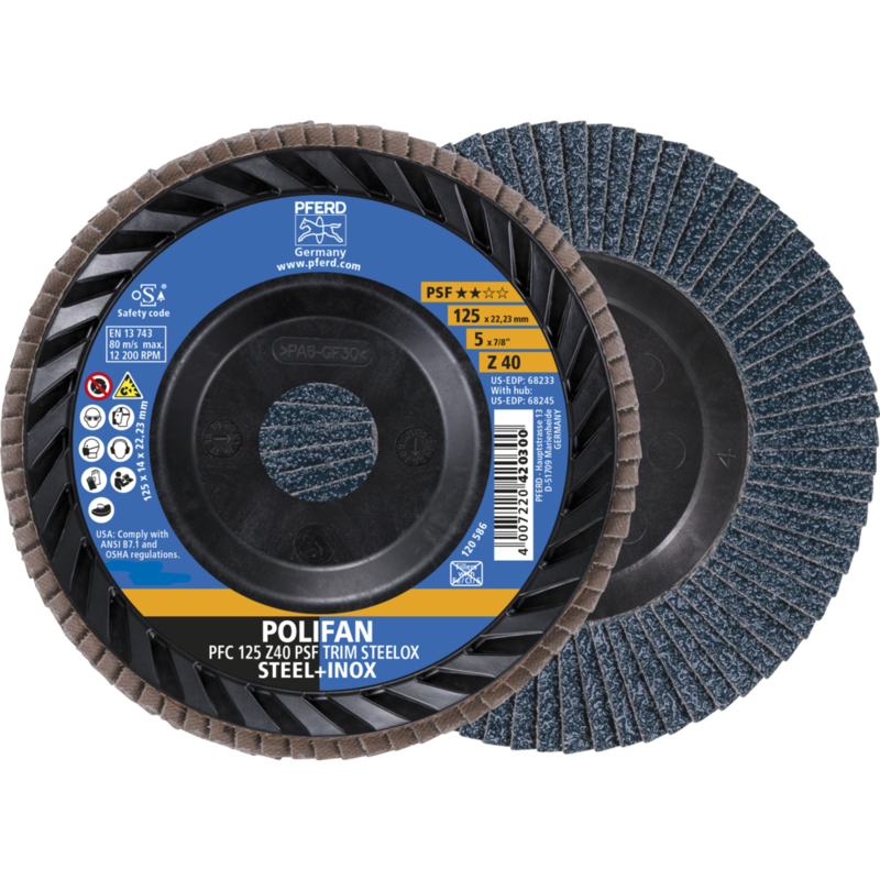 PFERD POLIFAN-Fächerscheiben PFC 125 Z 40 PSF TRIM STEELOX