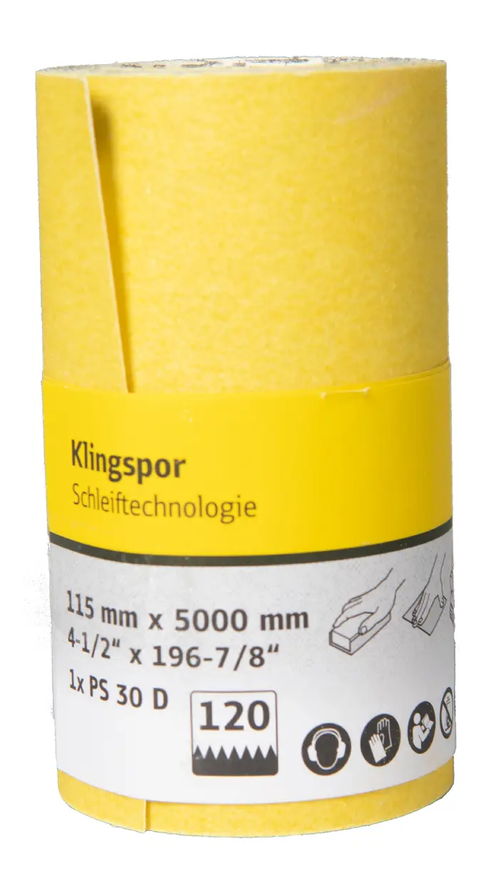 Klingspor - PS 30 D Schleifrolle, 115 x 5000 mm Korn 220