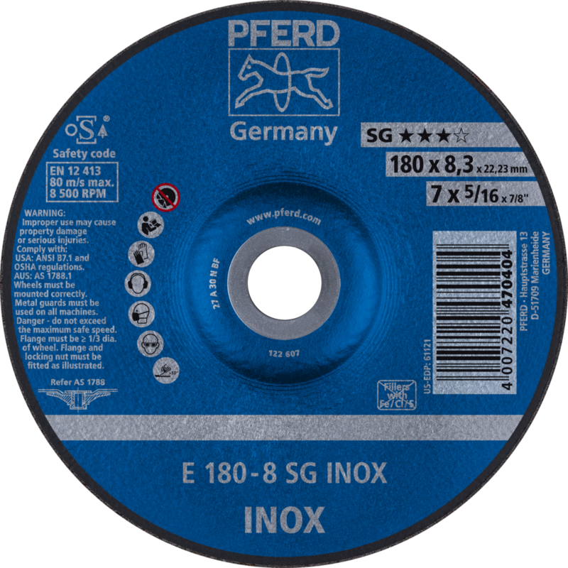 PFERD Schruppscheiben E 180-8 SG INOX