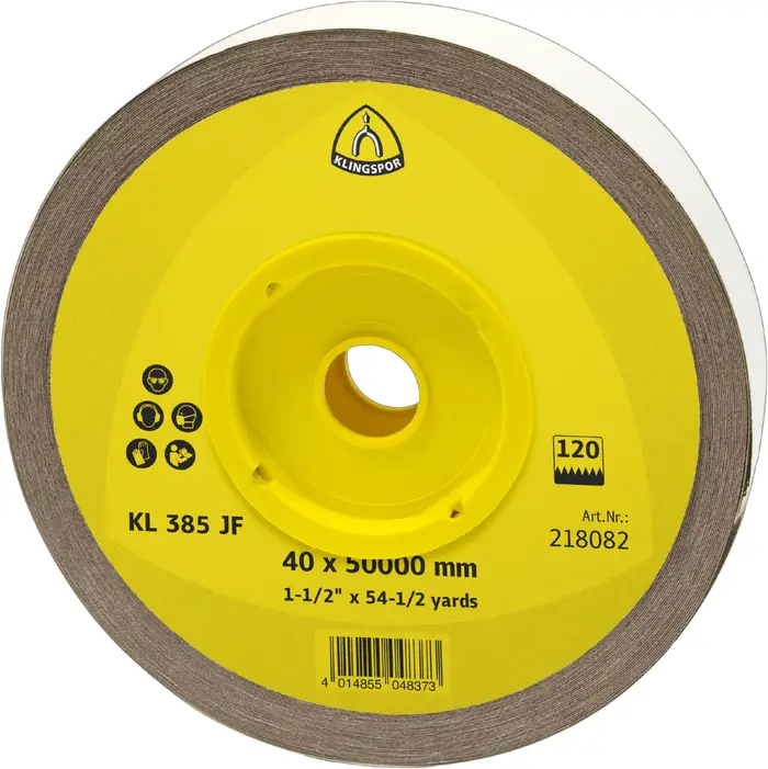 Klingspor - KL 385 JF Schleifrolle, 40 x 50000 mm Korn 60
