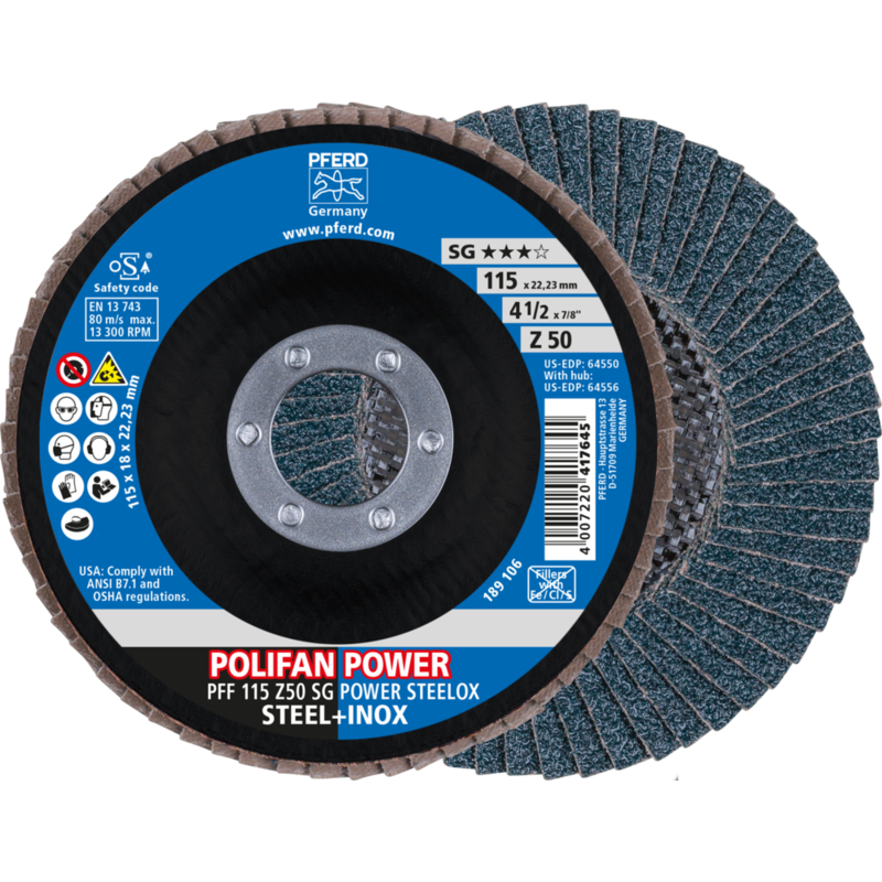 PFERD POLIFAN-Fächerscheiben PFF 115 Z50 SG POWER STEELOX