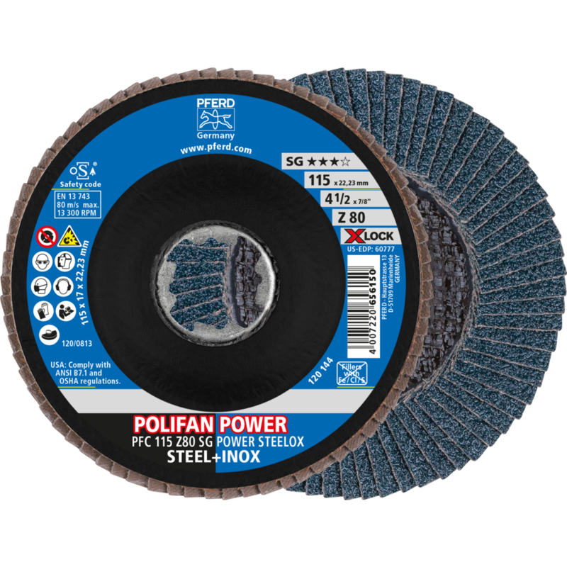 PFERD POLIFAN-Fächerscheiben PFC 115 Z 80 SG POWER STEELOX/X-LOCK