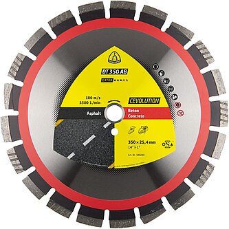 Klingspor - DT 350 AB Diamanttrennscheibe, 400 x 3,6 x 25,4 mm 24 Segmente 40 x 3,6 x 12 mm, Weitverzahnt