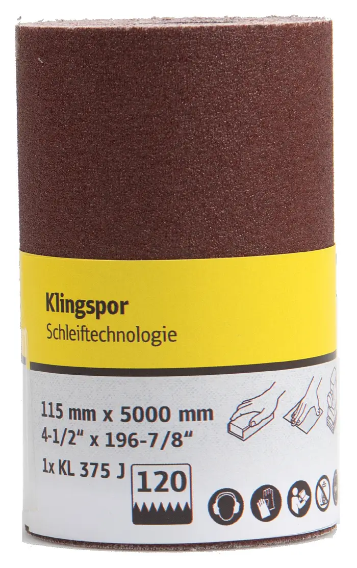 Klingspor - KL 375 J Schleifrolle, 115 x 5000 mm Korn 120