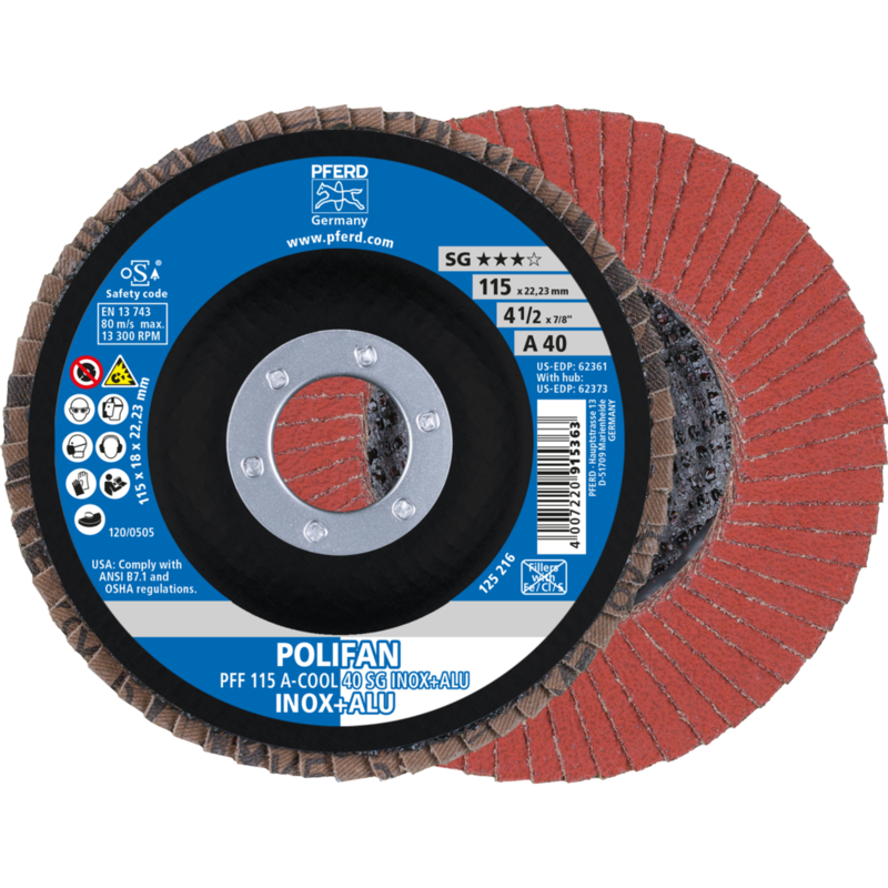 PFERD POLIFAN-Fächerscheiben PFF 115 A-COOL 40 SG INOX+ALU