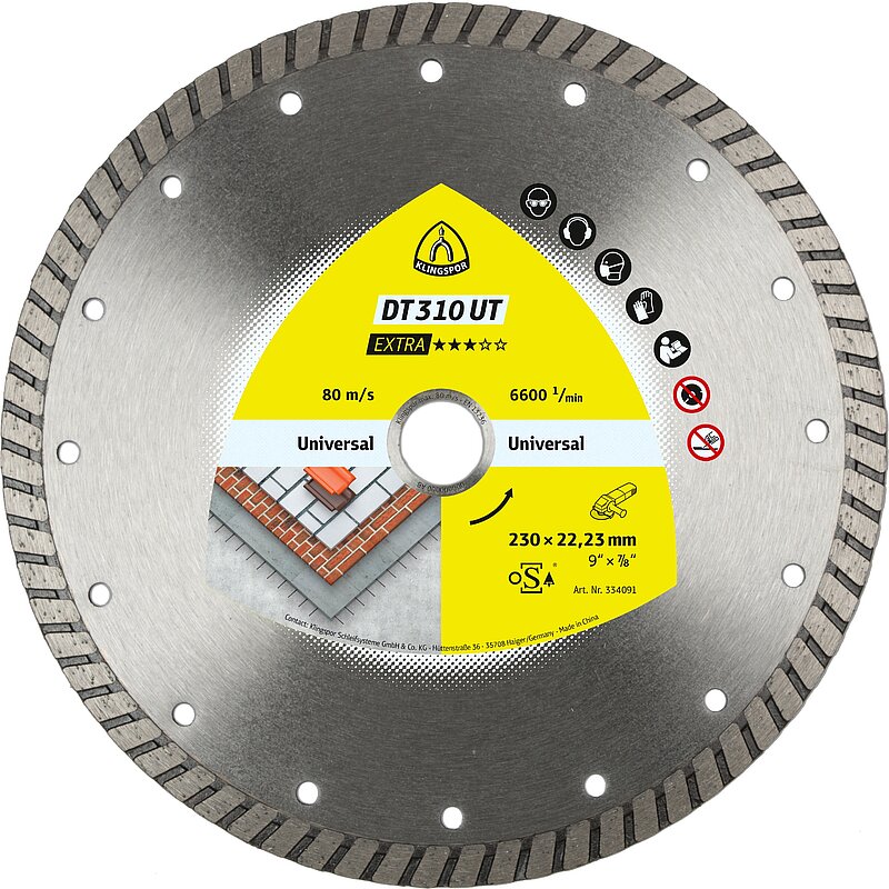 Klingspor - DT 310 UT Diamanttrennscheibe, 180 x 2,5 x 22,23 mm 2,5 x 10 mm, geschlossener Rand Turbo
