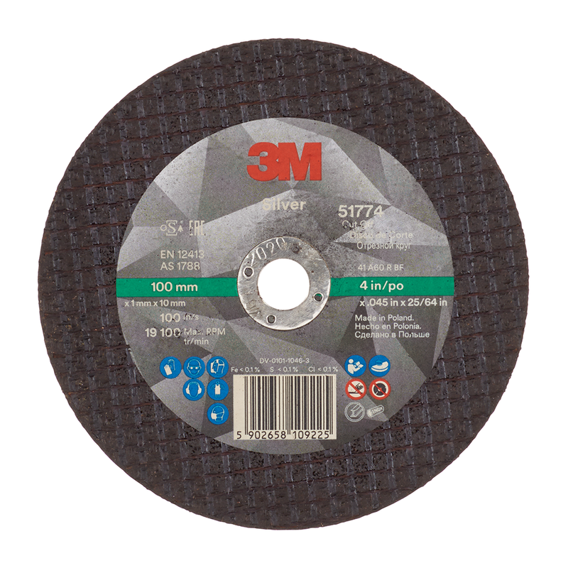 3M Silver Trennscheibe, T41, 100 mm x 1,0 mm x 10 mm