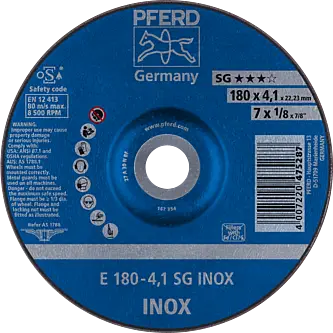 PFERD Schruppscheiben E 180-4,1 SG INOX